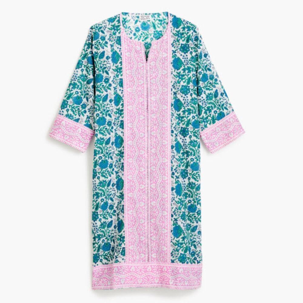 SZ Blockprints Pink Blue Green Cotton Kurta Tunic Size Small